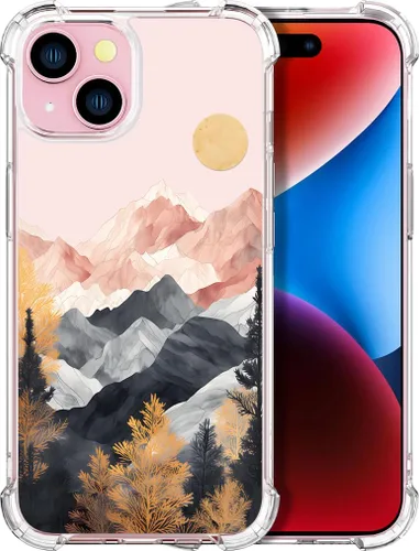 Vista 23 de Compatible con iPhone 14, funda transparente y bonita para mujeres y niñas, diseño floral, diseño floral femenino, funda para teléfono 14