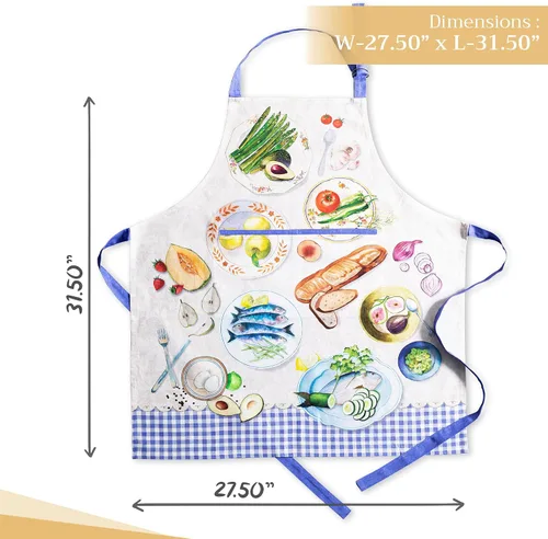 Vista 984 de Maison d' Hermine Delantales para mujer con bolsillo, 100% algodón (27.50 x 31.50 pulgadas)