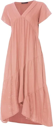 Vista 2 de FWFLYAWAY Vestidos de verano para mujer 2023, talla grande, casual, lindo, vestido tipo babydoll con volantes escalonados, estilo bohemio, vestido
