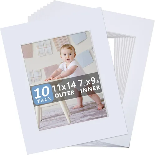 Vista 14 de Paquete de 10 tableros de respaldo solamente – Tablas de base blancas sin cortar de 11 x 14 pulgadas, sin ácidos y con núcleo blanco, ideal