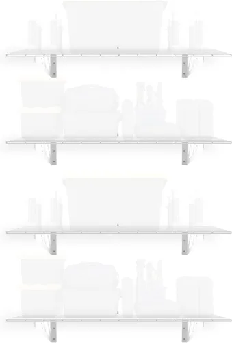 Vista 13 de MonsterRax - Estante de pared de garaje de 12 x 36 pulgadas, paquete de 2, 300 libras, color Hammertone