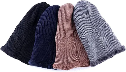 Vista 6 de Gorro de invierno cálido elástico suave con protección para las orejas, gorro de punto con forro polar para hombres y mujeres