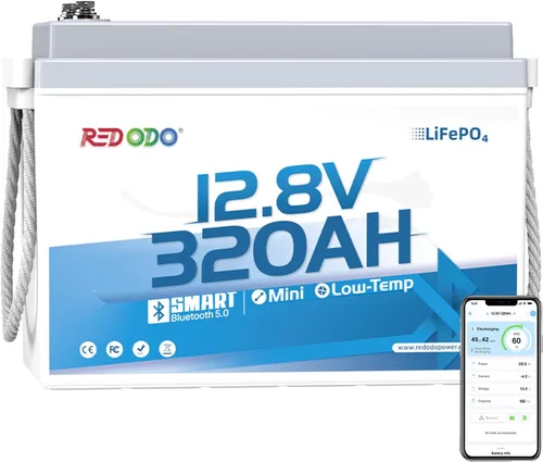 Vista 15 de Redodo Batería de litio de 12 V 50 Ah, batería portátil LiFePO4 de 50 Ah con BMS de 50 A, 640 Wh, hasta 15000 ciclos, ideal para motor de arrastre