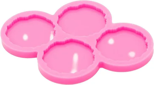 Vista 8 de Molde de silicona de 1.7 pulgadas para agarre circular irregular de teléfono, molde de fundición de resina epoxi de 4 cavidades para fabricación