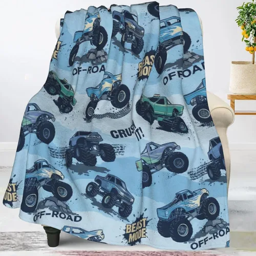 Vista 9 de Perinsto Manta de Monster Trucks, ultra suave y cálida para todas las estaciones, manta decorativa de forro polar para niños, regalos para niños