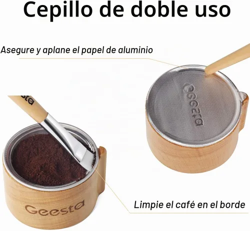 Vista 6 de GEESTA Kit de sellos de papel de aluminio reutilizables compatible con cápsulas Nespresso Vertuoline