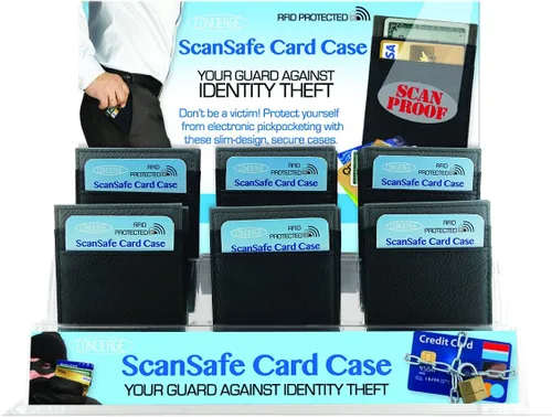 Vista 6 de ScanSafe - Estuche para tarjetas para hombre, color negro, Negro