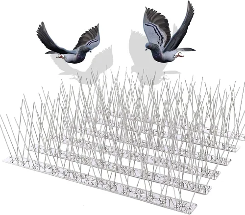 Vista 8 de REMIAWY - Púas para palomas y pájaros pequeños, púas disuasorias para exteriores para mantener alejadas a las ardillas y gatos, alambre de acero