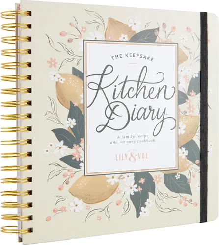 Vista 3 de C.R. Gibson Cuaderno de cocina con tapa dura en espiral, libro de cocina familiar, 8.5 x 9.5 pulgadas, limones
