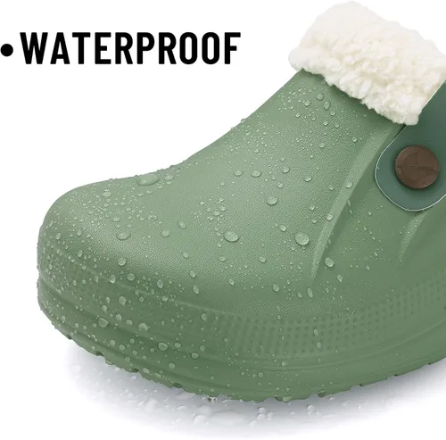 Vista 5 de Beslip - Zuecos clásicos forrados de piel, impermeables, para invierno, para mujeres y hombres, para interiores y exteriores
