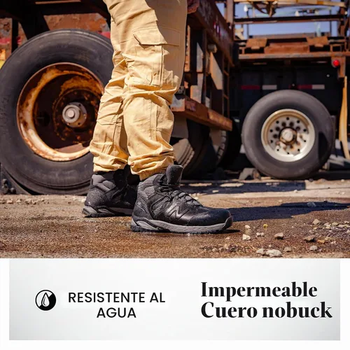 Vista 2 de New Balance Botas de trabajo impermeables Allsite con punta compuesta para hombre, Negro