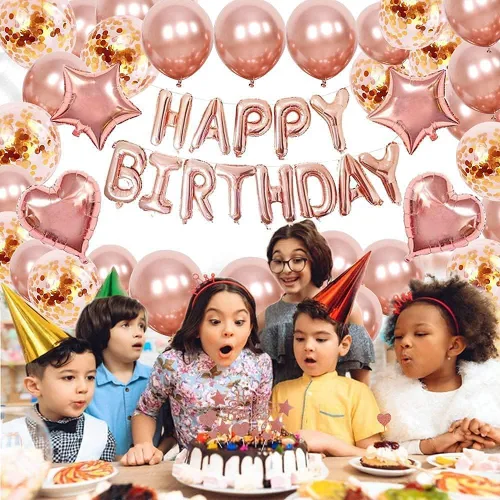 Vista 7 de 40 globos de látex de oro rosa de 12 pulgadas y globos de confeti dorado para niñas y mujeres, cumpleaños, boda, compromiso, despedida de soltero