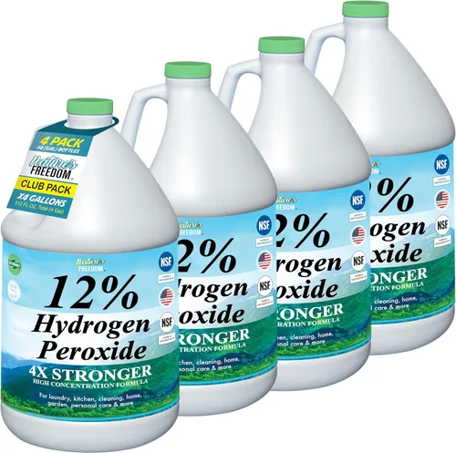 Vista 12 de Nature's Freedom 12% de peróxido de hidrógeno, H2O2 de grado alimenticio y agua purificada solamente, solución de 1 galón