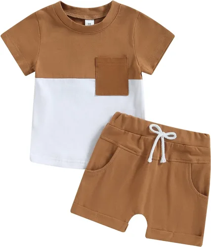 Vista 15 de Conjunto de camiseta de manga corta para bebé niño y niña, camiseta de manga corta, pantalones cortos casuales, ropa para recién nacidos, 6, 12, 18