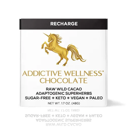 Vista 3 de Addictive Wellness Chocolate crudo sin azúcar, paquete de 3 unidades, paleo y ceto, puramente superalimentos y adaptógenos