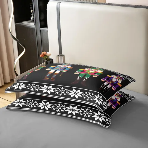 Vista 57 de Funda de edredón de árbol de Navidad 100% algodón natural, juego de ropa de cama de copos de nieve de Navidad para niños y niñas, funda de edredón