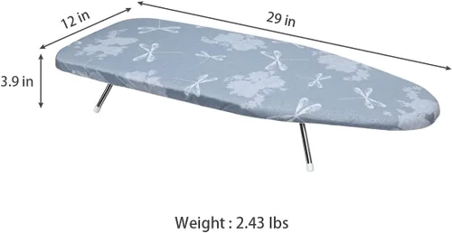 Vista 2 de Duwee Tabla de planchar de mesa de 12 x 29 pulgadas con acolchado de fieltro grueso, cubierta resistente al calor, patas de acero inoxidable
