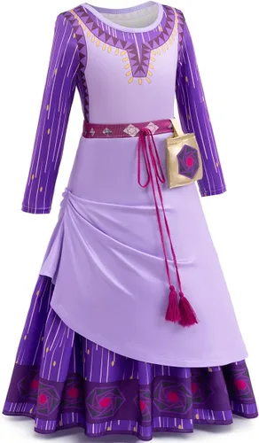 Vista 3 de Zalongye Disfraz de princesa de Asha Wish para niñas, disfraces de Navidad
