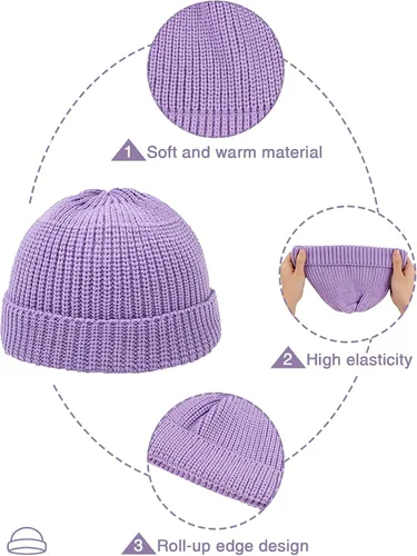 Vista 3 de Century Star Gorro para hombres y mujeres, gorro de invierno suave, gorro de invierno con calavera, gorras de punto