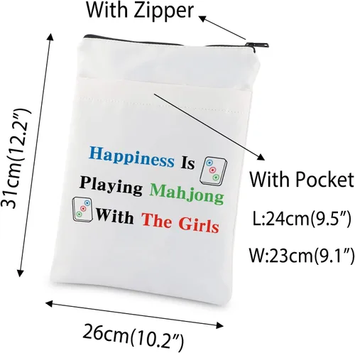 Vista 2 de MNIGIU Divertida bolsa de Mahjong con bolsillo Mahjong Lover Regalo de juego de mesa para fanáticos