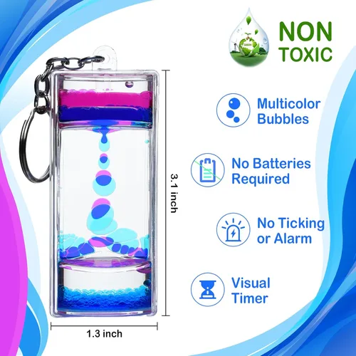 Vista 2 de Liquid Motion Bubbler - Juguetes sensoriales fascinantes - Llaveros antiestrés para regalos y recuerdos de fiesta
