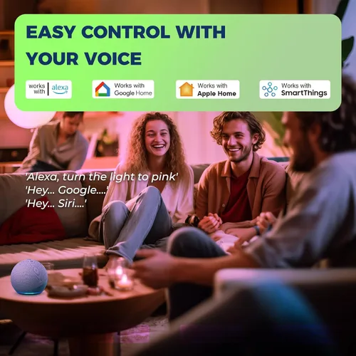 Vista 2 de Lightinginside Matter E12 Bombillas Inteligentes 50W Equivalente 5W 550LM, Compatible con Alexa/Siri/Apple Home/Google Home/SmartThings, Bombilla