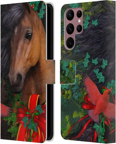 Vista 172 de Head Case Designs Officially Licensed Laurie Prindle A Morgan Christmas Western Stallion Leather Wallet Case Compatible with Samsung Galaxy A07 4G