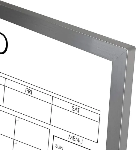 Vista 3 de Pizarra blanca personalizada de borrado en seco de 24 pulgadas de ancho x 18 pulgadas de alto con nombre personalizado, calendario familiar mensual