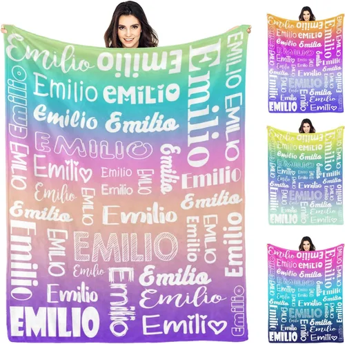 Vista 13 de Dr.TOUGH Manta personalizada con nombres, mantas personalizadas para adultos y niños, manta personalizada, regalos para Navidad y cumpleaños Color-01