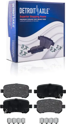 Vista 9 de Detroit Axle - Pastillas de freno para Ford F-150 99-03, 02 Lincoln Blackwood, Pastillas de freno de cerámica delanteras y traseras con repuesto