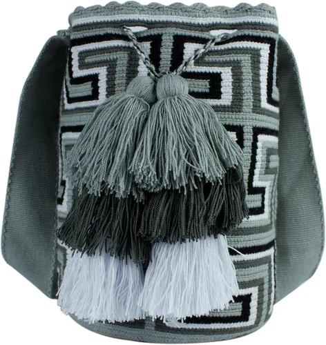 Vista 2 de Premium Wayuu Large Bag - 100% Original Colombian Mochila Wayuu - HandMade - Crocheted Tote Bag - Hand Woven