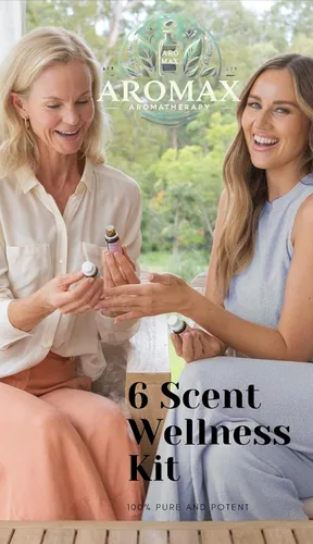 Vista 8 de Aromax - Juego de 6 aceites esenciales para regalo, lavanda, menta, sándalo, madera de teca, árbol de té y gardenia para relajación, sueño y alivio