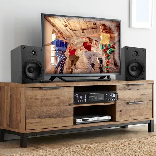 Vista 8 de Pyle Amplificador estéreo Bluetooth, montaje en rack, potencia máxima de 3000 W, karaoke fácil con micrófonos duales, salida de subwoofer, salida