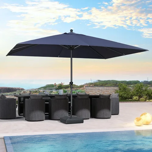 Vista 126 de PURPLE LEAF - Sombrilla de patio rectangular de 6' x 4', sombrilla de mesa para exteriores con marco de aluminio, sombrilla de mercado, sombrilla