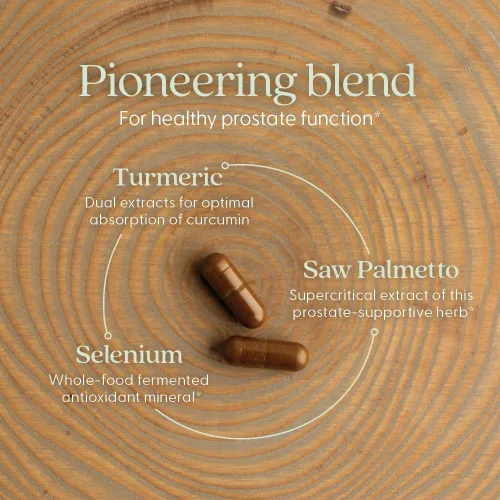 Vista 3 de New Chapter Suplemento de próstata Zyflamend con palma enana americana + aceite de semilla de calabaza + cúrcuma para la salud de la próstata
