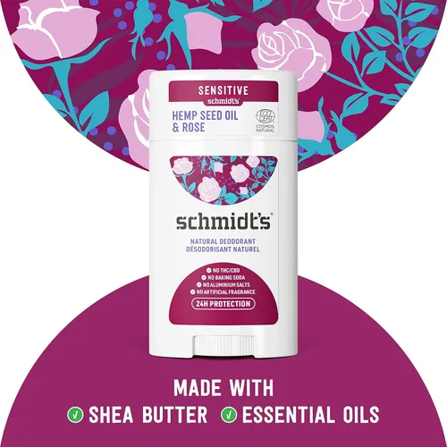 Vista 3 de Schmidt's Desodorante para protección contra olores, rosa + pimienta negra, desodorante sin aluminio, 2.65 onzas