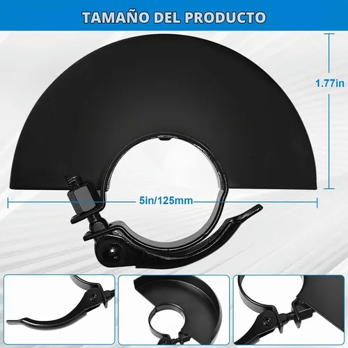 Vista 2 de Protector de amoladora angular de 5 pulgadas y 125mm para amoladora Dewalt 4 1/2 397661-01 de metal ajustable cubierta protectora de repuesto