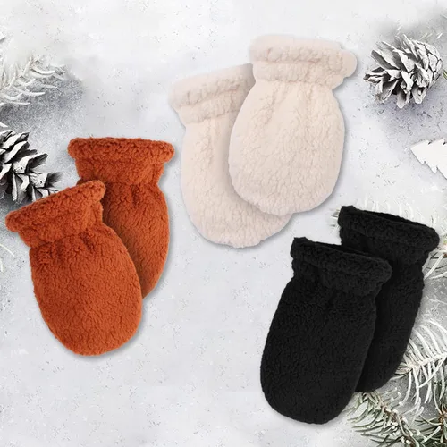 Vista 6 de Zsedrut Guantes de invierno para bebés y niños, guantes cálidos con forro polar para niños de 1 a 7 años