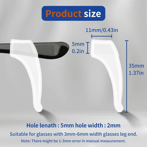 Vista 2 de SooGree Antideslizante para gafas con gancho cómodo de silicona para patillas, retenedor de manga, gafas de sol