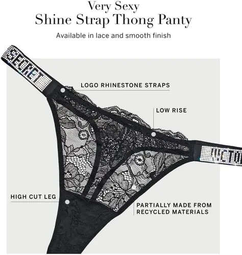 Vista 5 de Victoria's Secret Shine Strap - Ropa interior para mujer, colección muy sexy (XS-XL)