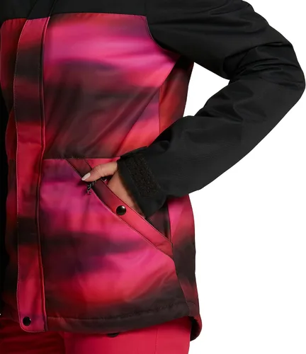Vista 5 de Volcom Chaqueta con capucha para mujer, con aislamiento, snowboard, esquí, invierno, Negro