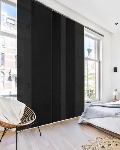 Vista 12 de GoDear Design - Persianas ajustables deslizantes para puertas de vidrio, cortinas verticales con panel de riel, puertas de armario, riel extensible