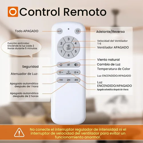 Vista 5 de addlon Ventiladores de techo de madera maciza de 42 pulgadas con luces