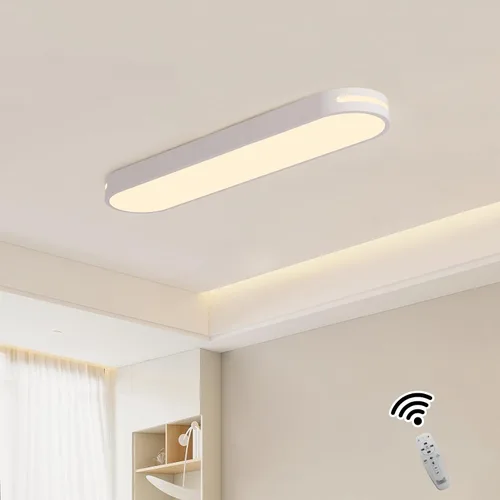 Vista 14 de Lámpara de techo lineal de 23.6 pulgadas, LED moderna de 40 W, lámpara de techo simple negra, iluminación de techo de perfil bajo para dormitorio