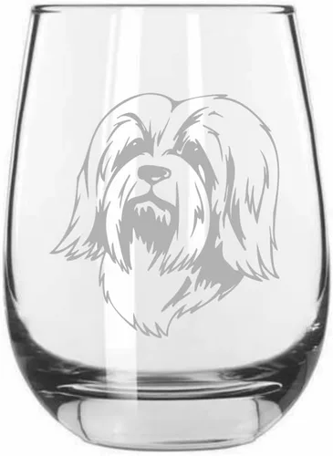 Vista 83 de Shar Pei (chino) - Vaso de vino sin tallo grabado para perro, 15.25 onzas