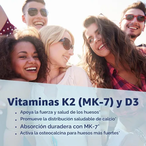 Vista 6 de Superior Source K2 (MK-7) 100 mcg, con suplemento D3 (5,000 UI), tabletas microlingües de disolución rápida, 60 unidades, fortalece los huesos