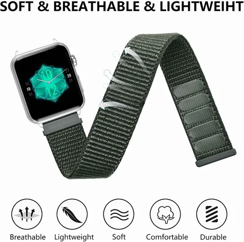 Vista 4 de ANNEFIT Correas deportivas de nailon para reloj, 2 paquetes de correas ajustables de liberación rápida de 0.630 in, 0.709 in, 0.748 in, 0.787 in