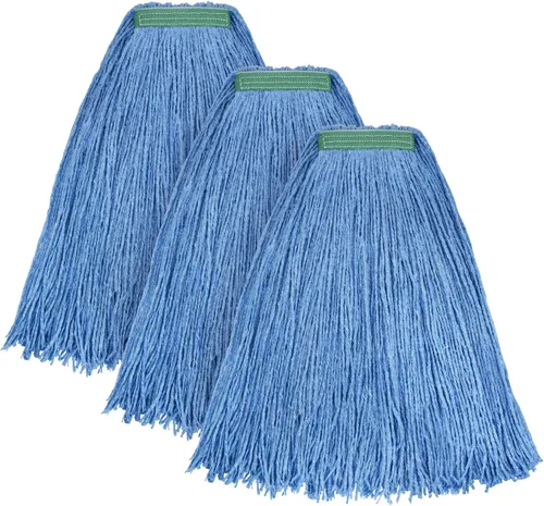 Vista 12 de Matthew Cleaning - Paquete de 3 trapeadores de algodón de 16 onzas, cuerda abierta de algodón, recambios de cuerda resistente, mezcla universal