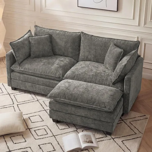 Vista 10 de Sofá modular modular de 102 pulgadas, sofá de nube de gran tamaño Gris