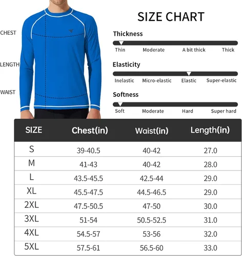 Vista 6 de YOVVI Camisetas de natación para hombre, protección contra erupciones UPF 50+, manga larga y corta, protección solar UV, camisas de verano